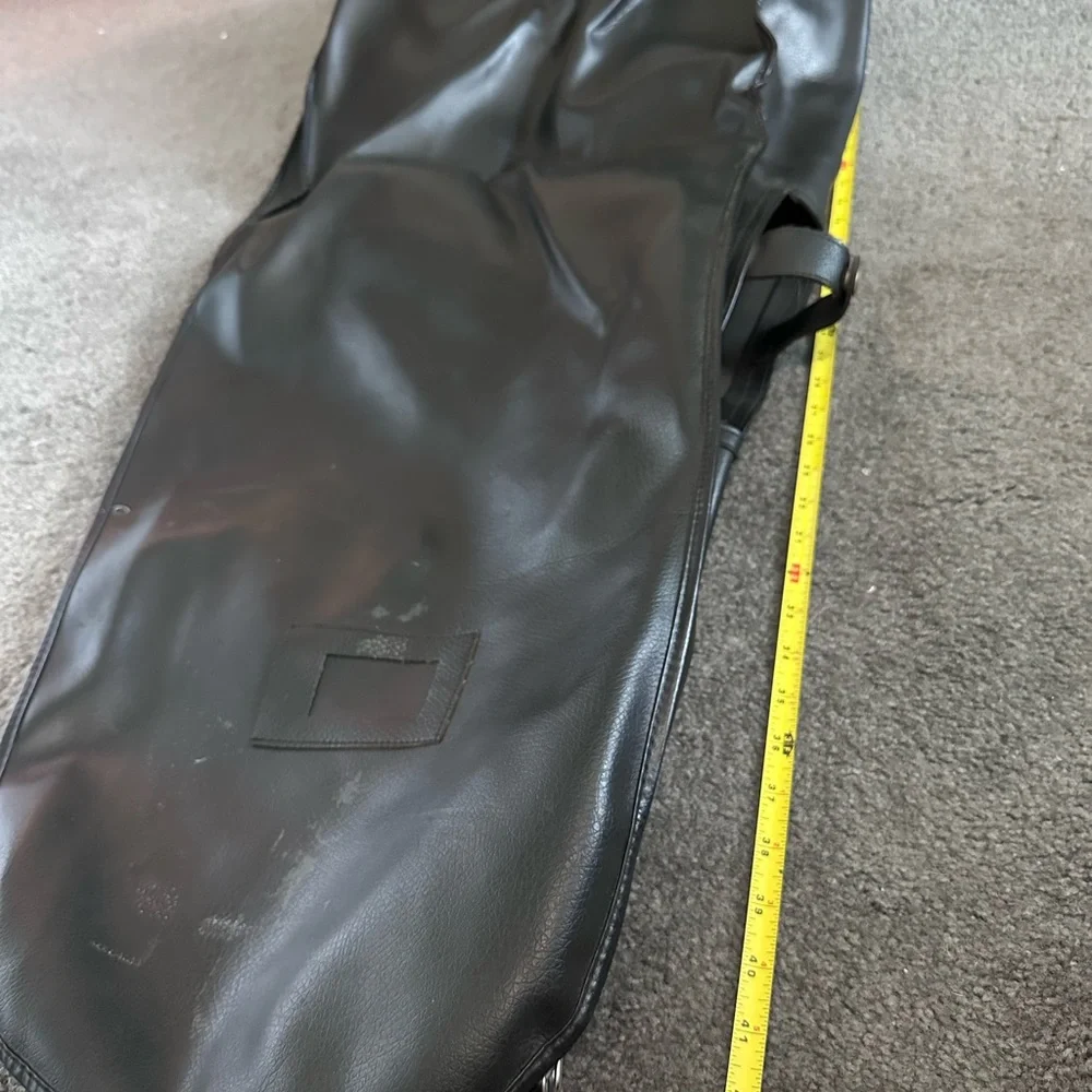 Ajay Fuqua Sports Golf Bag Travel Luggage Cover Black Vinyl leather Zip vintage